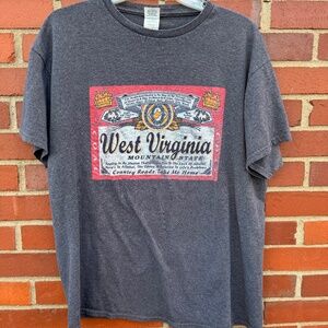 West Virginia Mountain State Budweiser beer label look Delta Pro Weight shirt- L